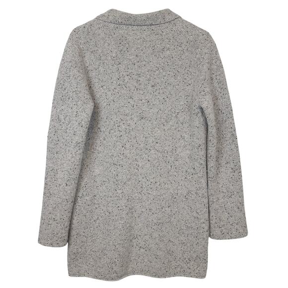 J. Crew Mercantile Women's Cardigan Large Grey Lambs Wool Peasant Lagenlook Boho - Picture 8 of 11